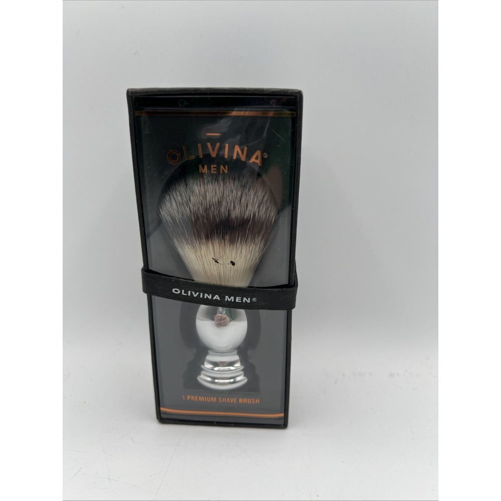 NEW‎ Olivina Men Premium Chrome Shave Brush Shaveware Pure Badger Hair NIB